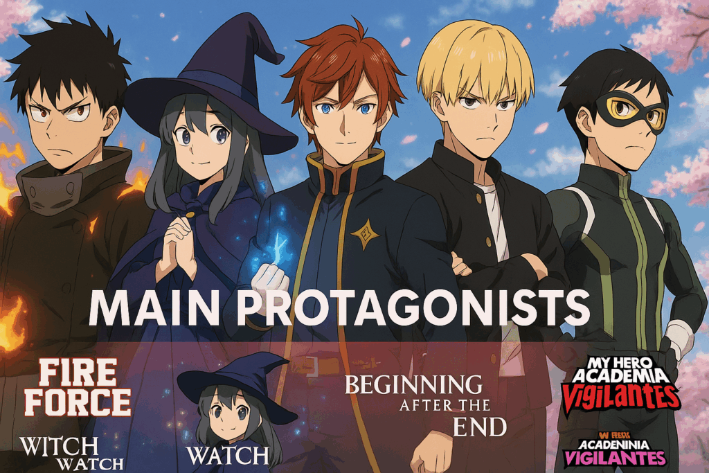 Top Spring 2025 anime characters from Fire Force WITCH WATCH and other major series