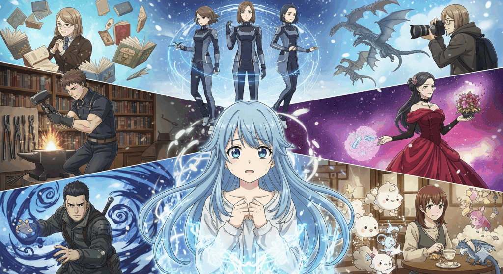 best new isekai anime winter 2026 promotional collage featuring main characters