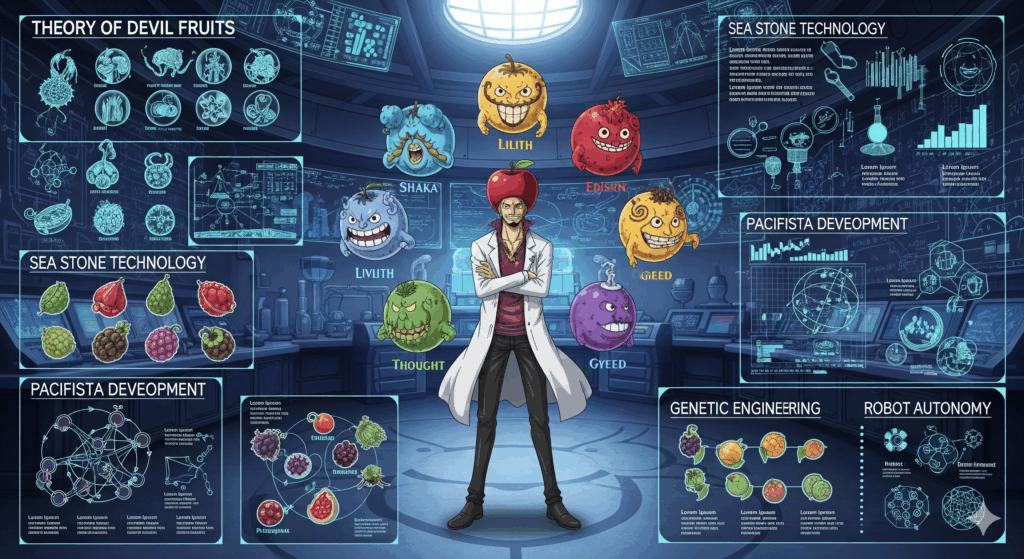 One Piece Season 21 Dr. Vegapunk major revelations about Devil Fruits Ancient Kingdom and Void Century scientific analysis