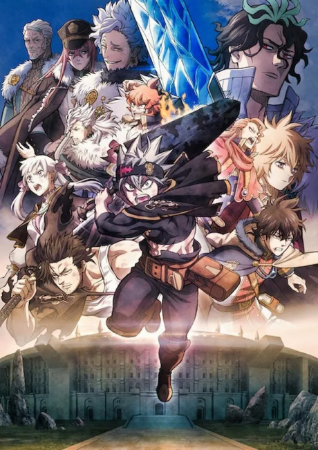 Side-by-side character comparison showing Asta and Yuno's power evolution from Season 1 to Season 5, manga panel inspired illustration