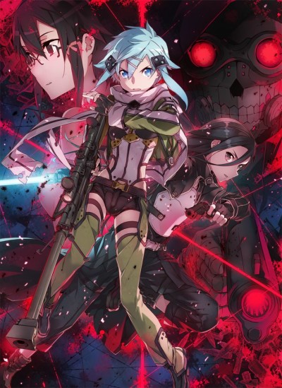 Key visual artwork for Sword Art Online 2026 anime return showing Kirito and Asuna in new character designs with a dramatic fantasy backdrop