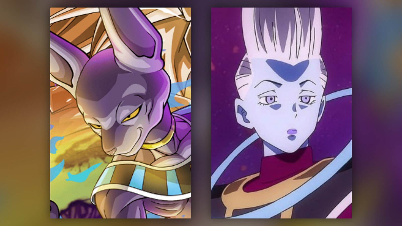 Character art of Beerus, the God of Destruction, and his attendant Whis