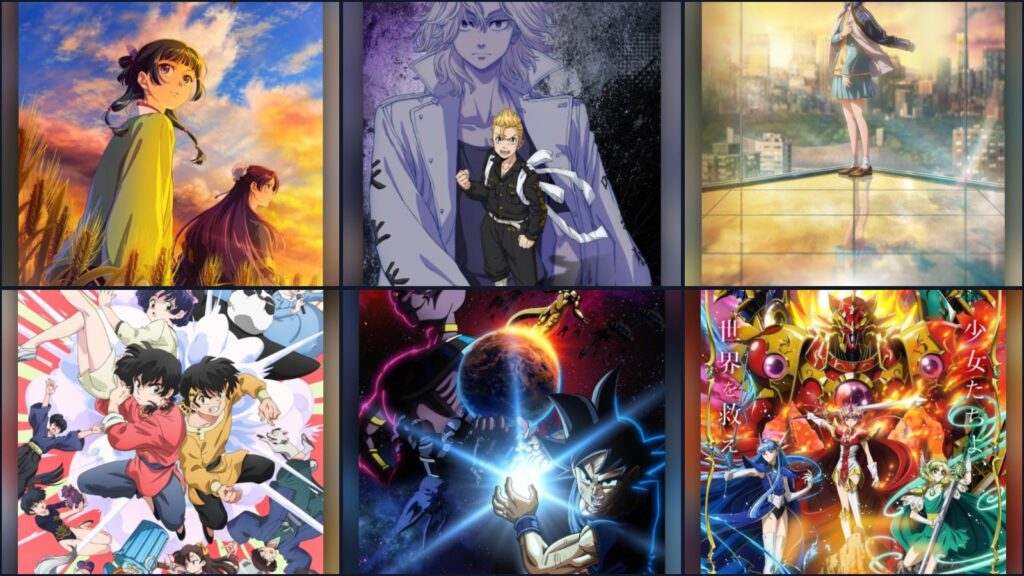 Collage of Fall 2026 anime key visuals: The Apothecary Diaries S3, Tokyo Revengers, Blue Box S2, Ranma ½ S3, Dragon Ball Super: Beerus and Magic Knight Rayearth