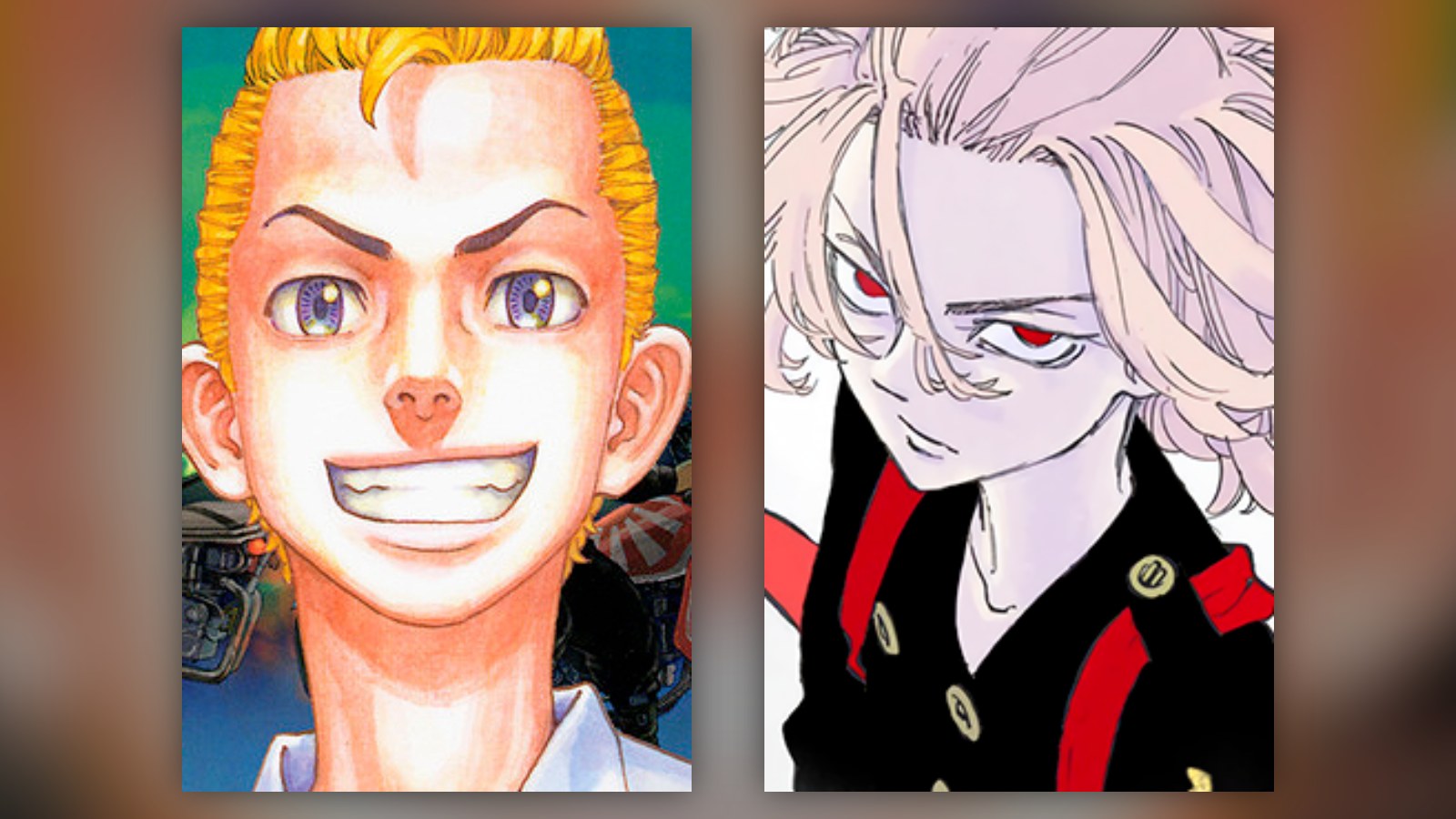 Character art of Takemichi Hanagaki and Manjiro