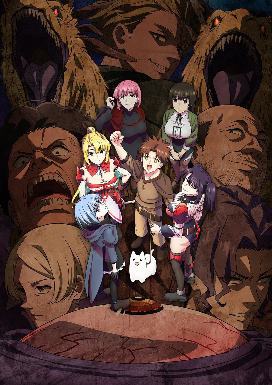 The party gathered in a dark cave