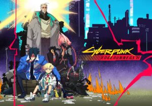 Cyberpunk Edgerunners 2 key visual with the new Night City cast and series logo