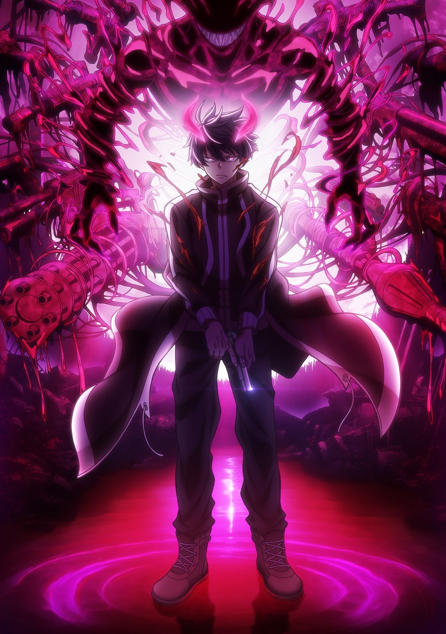 Tougen Anki character visual lit in magenta